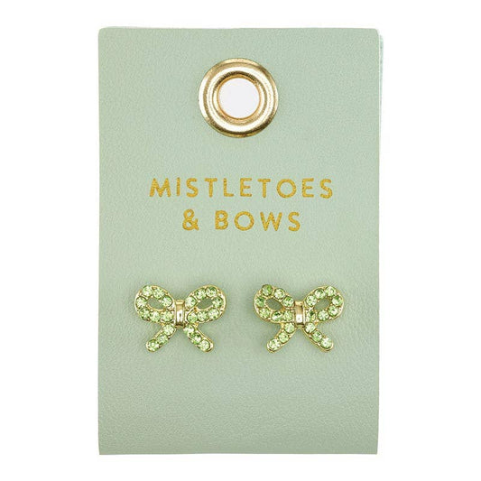 Palm Beach Stud Love Earrings - Mistletoes & Bows