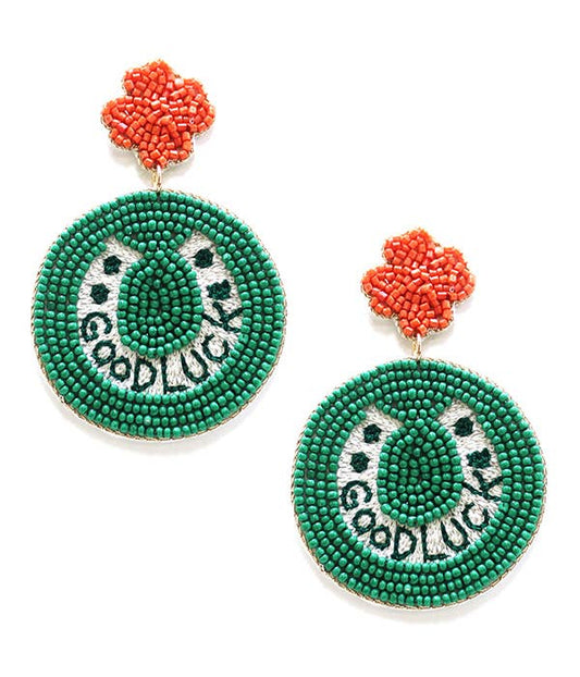 Horseshoe Beaded Earrings