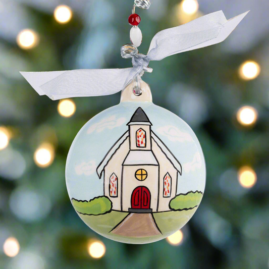 Just Married Church Ornament