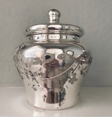 Mercury Glass Urn with Lid