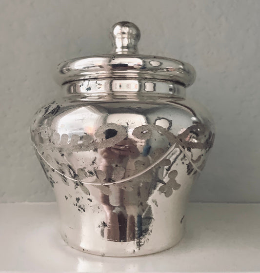 Mercury Glass Urn with Lid