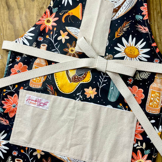Amanda Bright designs desert cowgirl apron and leopard print children's apron western style mommy and me set