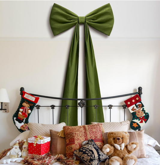 Extra Large Velvet Ribbon and Bow Tree Topper 20" x 71"