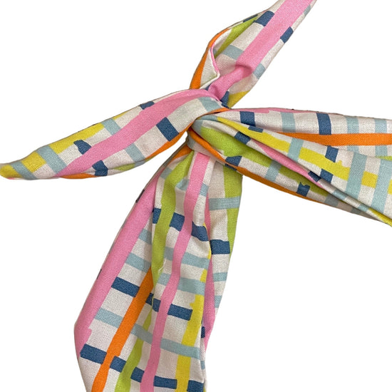 Amanda Bright Designs colorful pastel plaid headband for summer