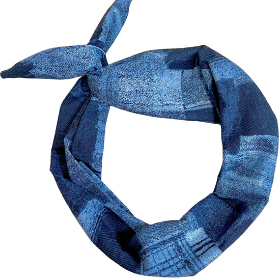 Amanda Bright Designs Patchwork Denim The Original Tie Headband