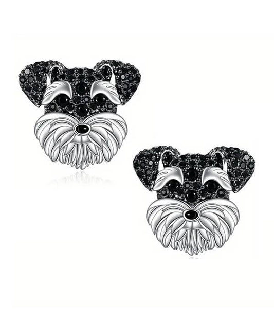 Pet Lover Schnauzer Stud Earrings
