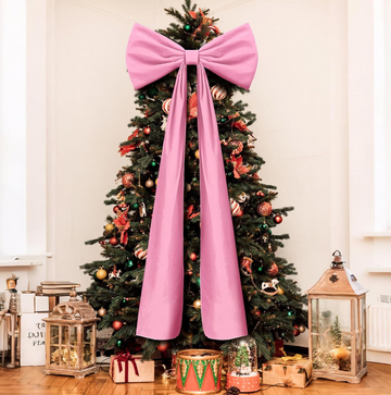 Extra Large Velvet Ribbon and Bow Tree Topper 20" x 71"