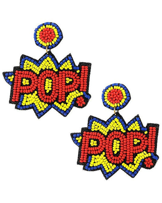 Pop Themed Superhero Earrings
