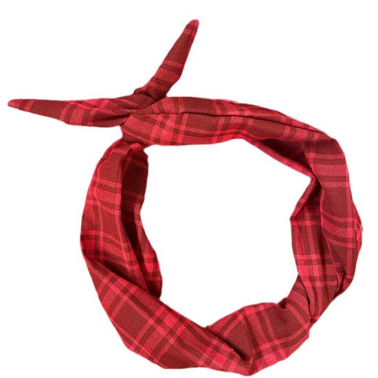 Amanda Bright Designs Red Plaid Headband