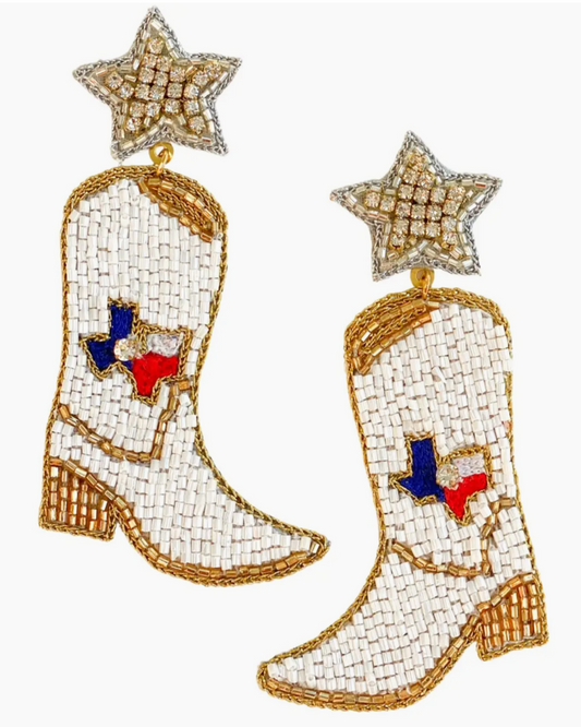 State of Texas Cowboy Boot Earrings