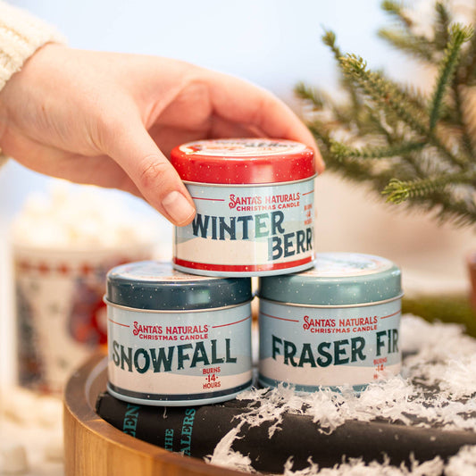 Santa's Naturals Christmas Candle Mixed 3.5oz Mini Sampler Trio