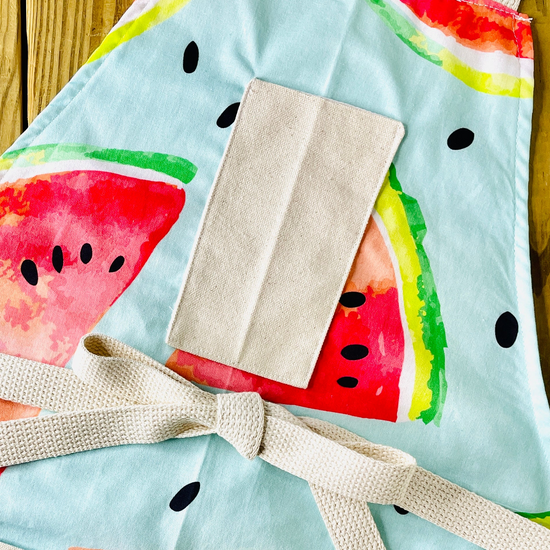 Amanda Bright Designs watermelon watercolor print apron