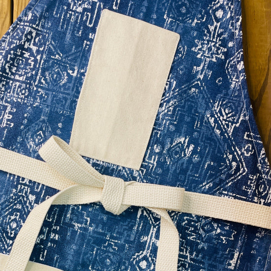Amanda Bright Designs southwest apron denim Sioux pattern