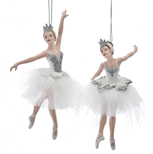 Silver and White Ballerina Ornament