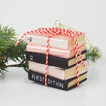 Stack of Books Boxed Ornament