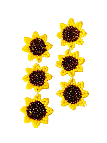 Sunflower Seed Bead Earrings