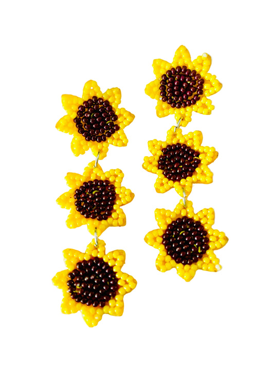 Sunflower Seed Bead Earrings