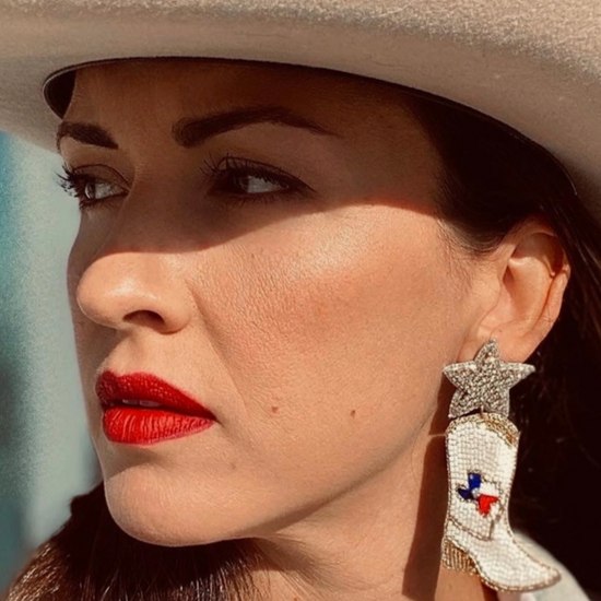 Texas Beaded Boots Star Earrings