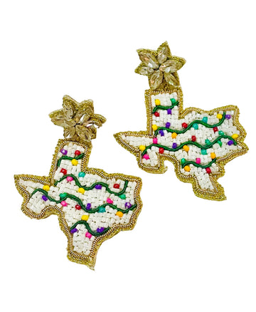Amanda Bright Designs Texas lights 14k gold plated state of Texas earrings
