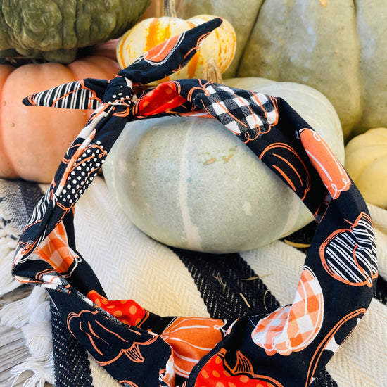 Amanda Bright Designs halloween pumpkin patch themed headband