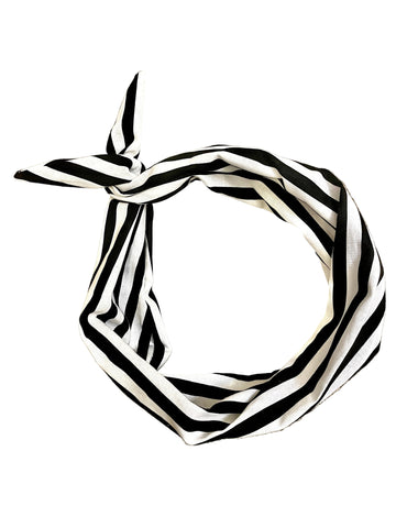 Amanda Bright Designs Black and white striped headband for vacation days travel pool time