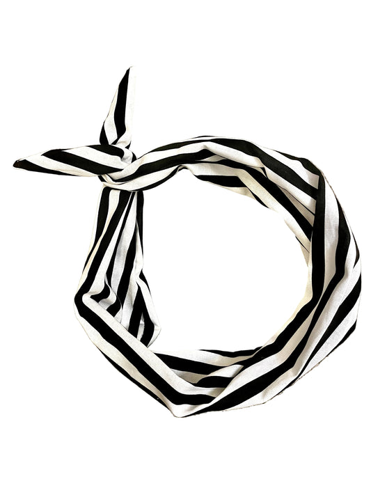 Amanda Bright Designs Black and white striped headband for vacation days travel pool time