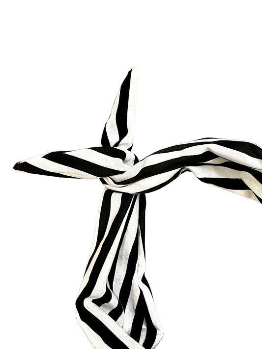 Amanda Bright Designs black and white striped cotton headband beach work play vacation