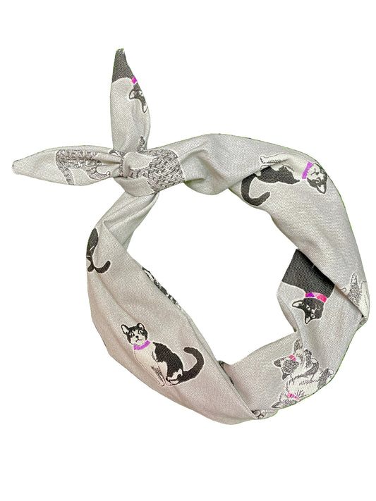 Amanda Bright Designs Cats Galore Headband black and white gray cats 