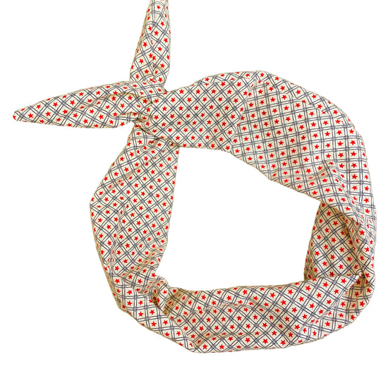 Amanda Bright Designs red white blue vintage Americana star neutral headband