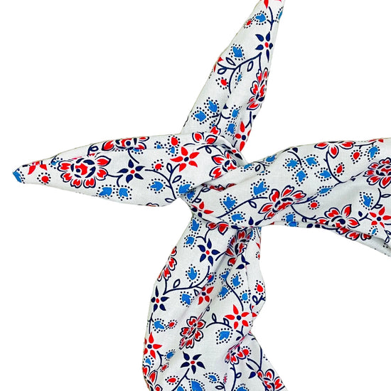 Amanda Bright Designs red, white and blue patriotic floral patterned headband