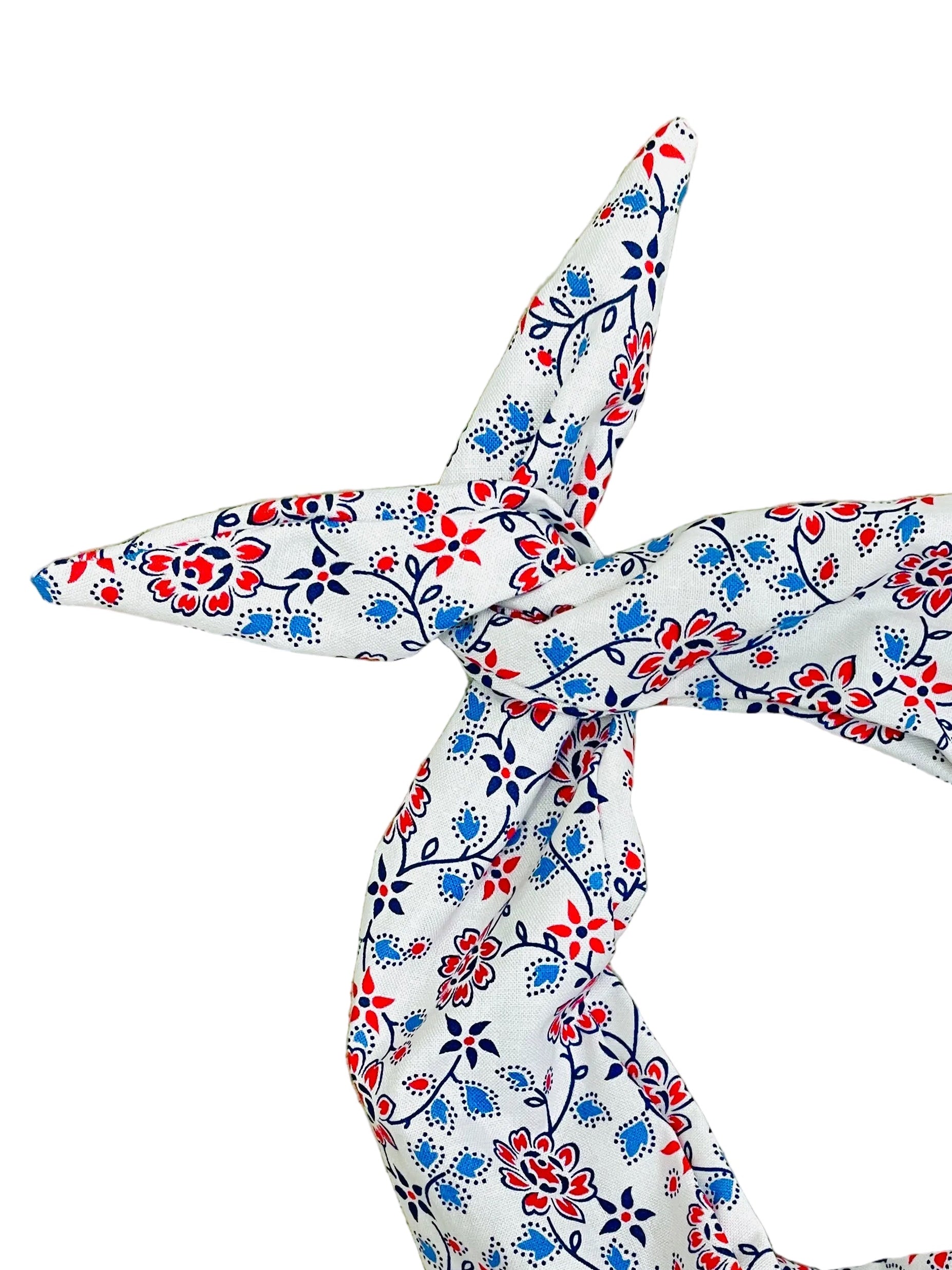 Amanda Bright Designs red, white and blue patriotic floral patterned headband