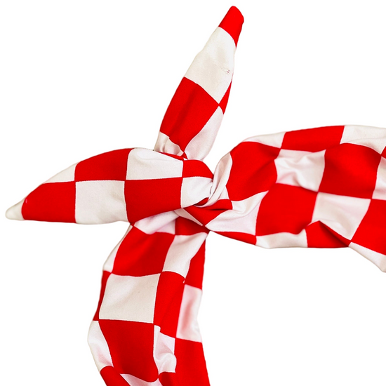 Amanda Bright Designs red and white checkered racing headband