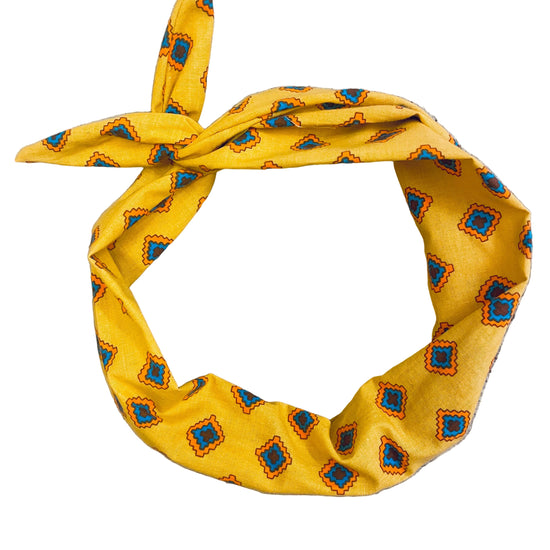 Amanda Bright Designs mustard Yellow Southwest turquoise pattern headband 