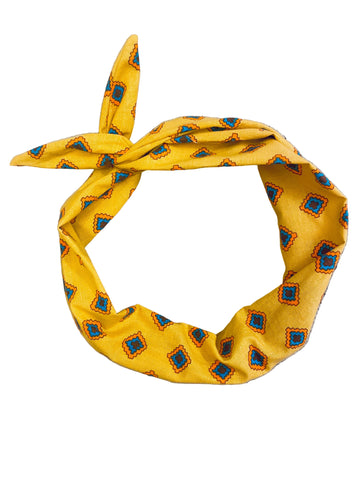 Amanda Bright Designs mustard Yellow Southwest turquoise pattern headband 