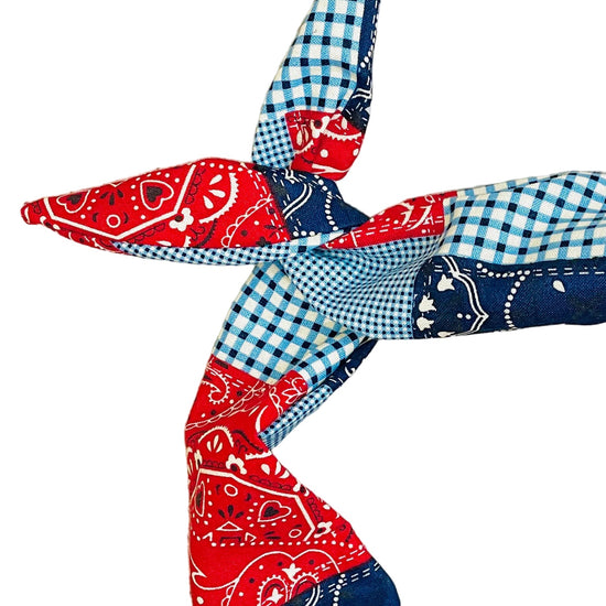 Amanda Bright Designs Bandana Patchwork headband red white blue USA 4th of July