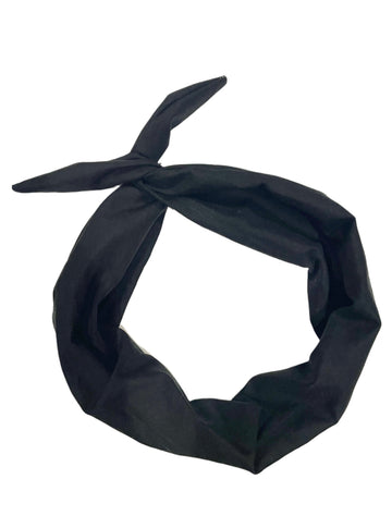 Amanda Bright Designs Tie Headband Solid Black