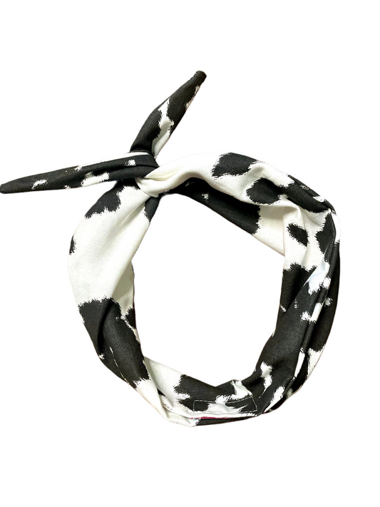 Amanda Bright Designs Tie Headband Black Cowhide reverse view