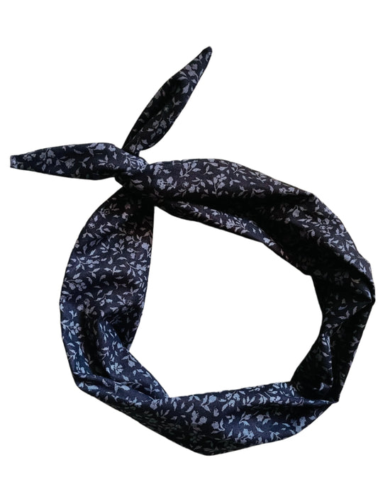 Amanda Bright Designs The Original Tie Headband Black Floral