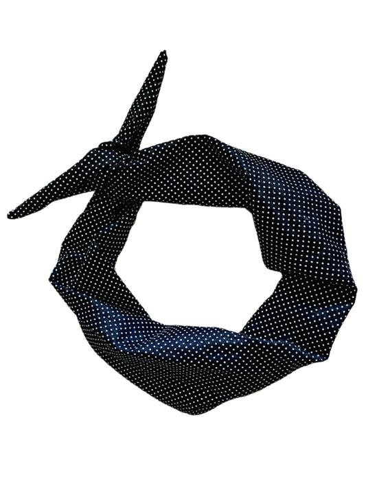 Amanda Bright Designs The Original Tie Headband Black Swissdot Pattern