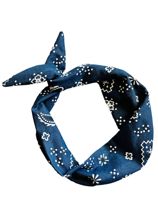 Amanda Bright Designs The Original Tie Headband Blue Bandana