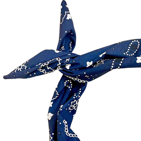 Amanda Bright designs blue bandana headband