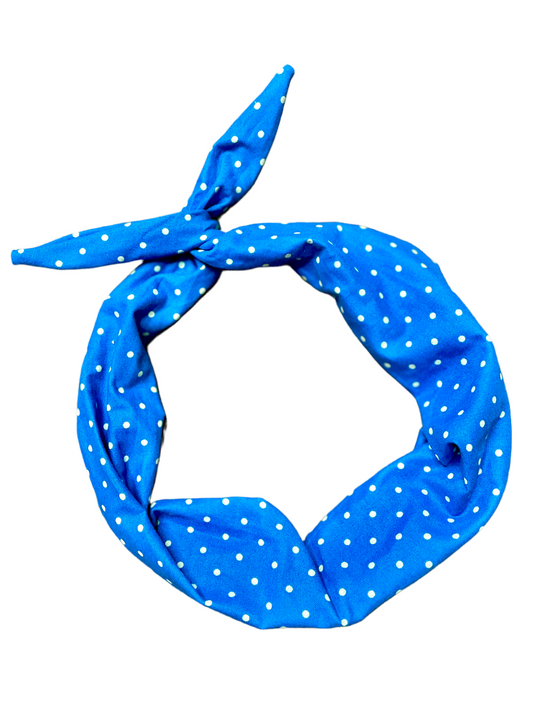 Amanda Bright Designs Blue Polkadot tie headband