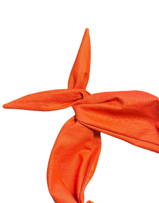 Amanda Bright Designs burnt orange university of texas hook em horns solid tie headband