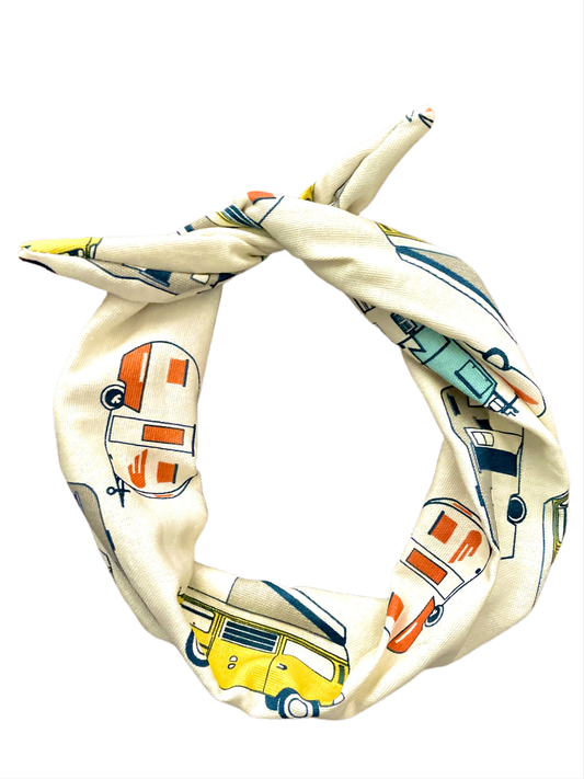 Amanda Bright Designs Tie Headband Retro RV Route 66  Camper