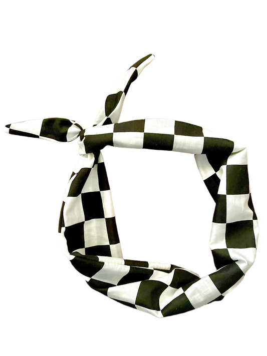 Amanda Bright Designs Checkered Flag Racing Style Original Tie Headband