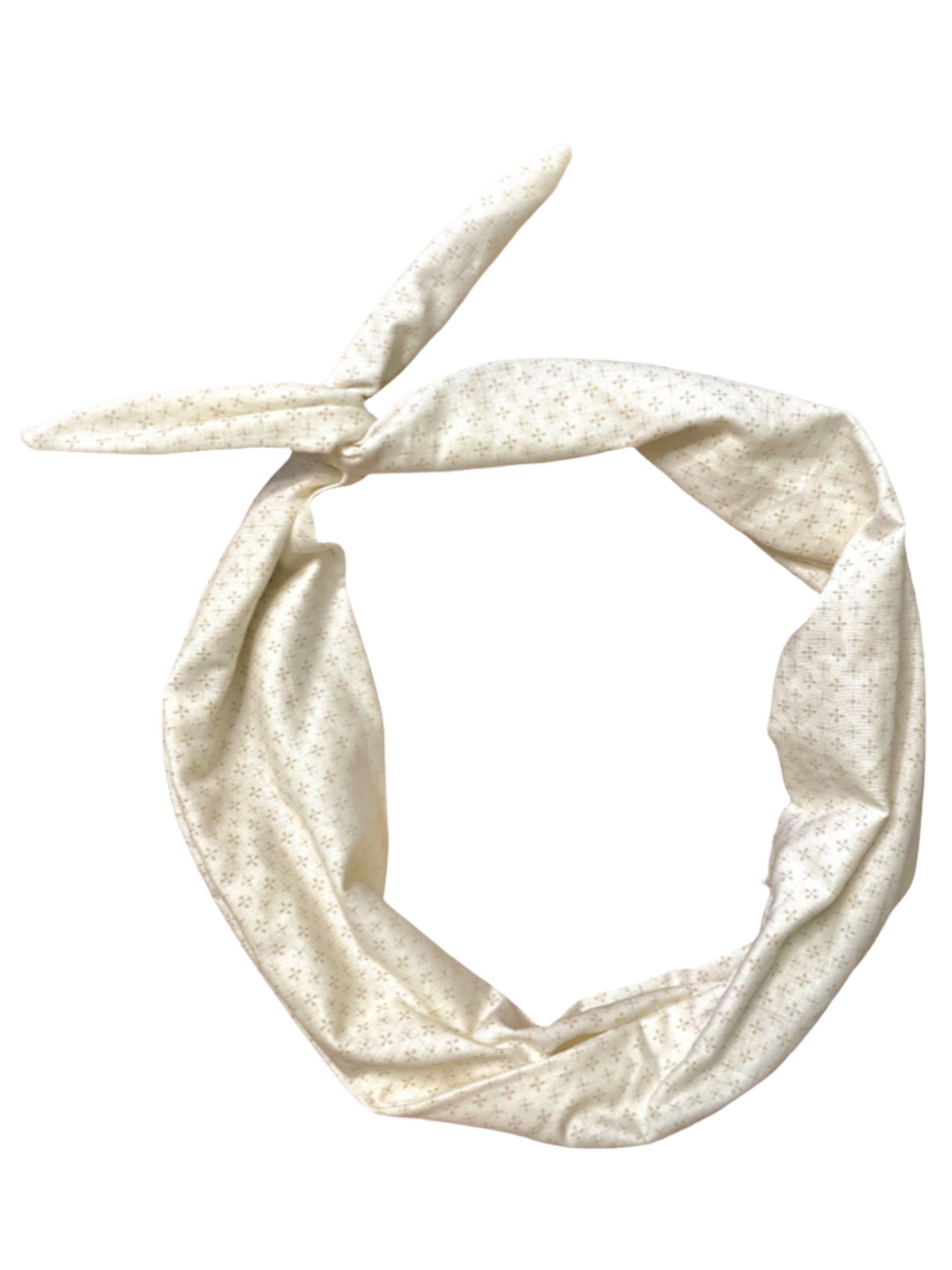 Amanda Bright Designs The Original Tie Headband Cream with Tan Crosses