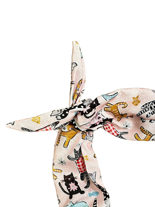 Amanda Bright Designs curious kitties black orange tabby grey russian blue cat headband