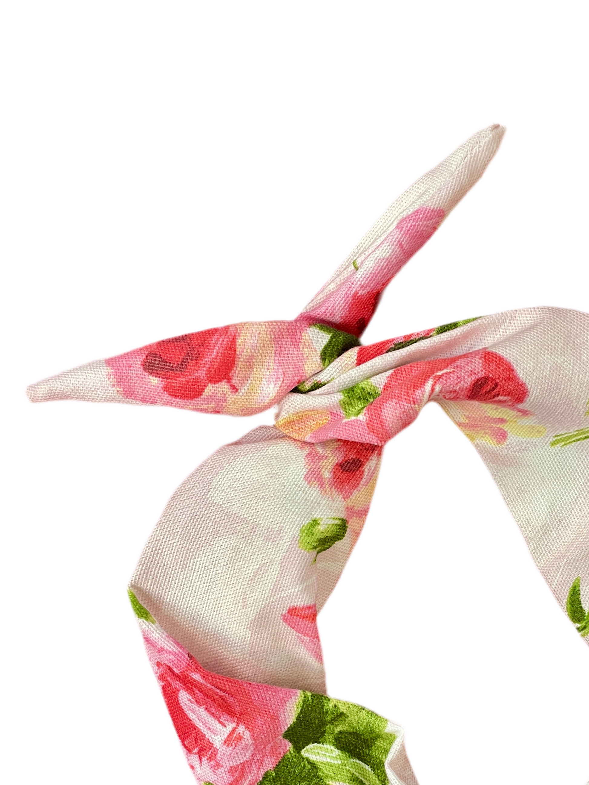 Amanda Bright Designs moldable headband oil painting style art denim pink roses