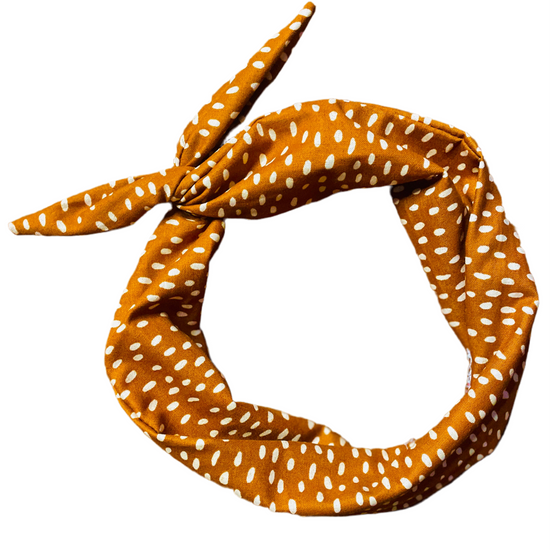 Amanda Bright Designs The Original Tie Headband Fawn Pattern