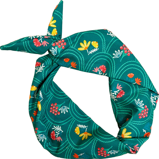 The Original Tie Headband Floral Arches Green headband moldable bendable spring summer hair accessory garden style pink yellow orange flowers